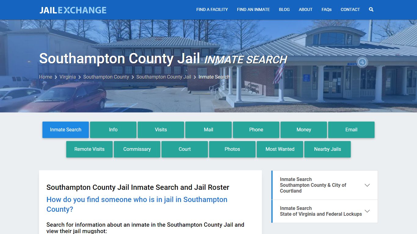 Inmate Search: Roster & Mugshots - Southampton County Jail, VA